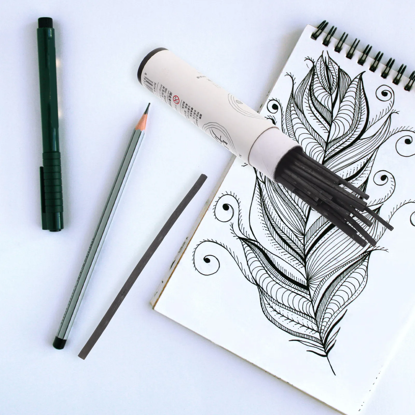 

25Pcs Shading Compressed Charcoal Sticks Sketching Drawing Art Tool for Teens Adults Students Hobbyist Professional Artist