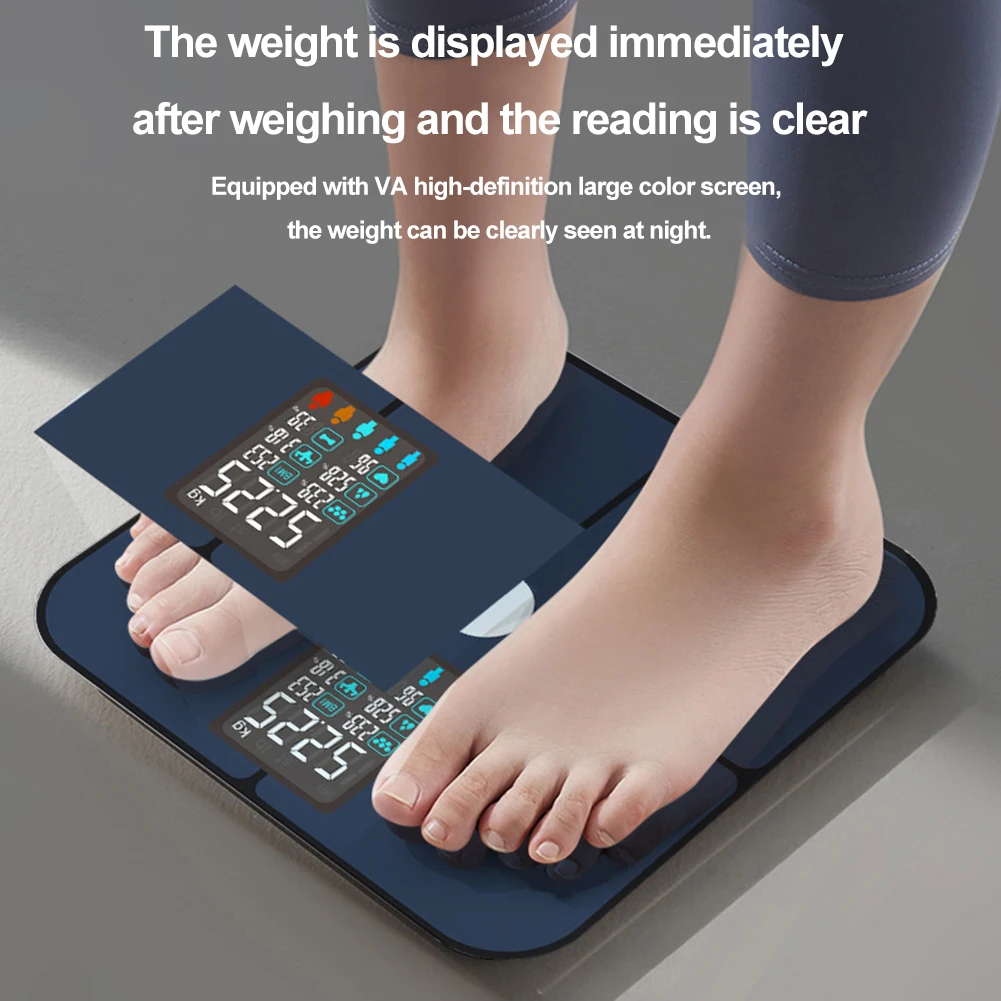 BMI Health Monitor VA Display Digital Bathroom Scale Body Weight Scale 400 Lbs Bluetooth-Compatible Highly Precise for Men Wom