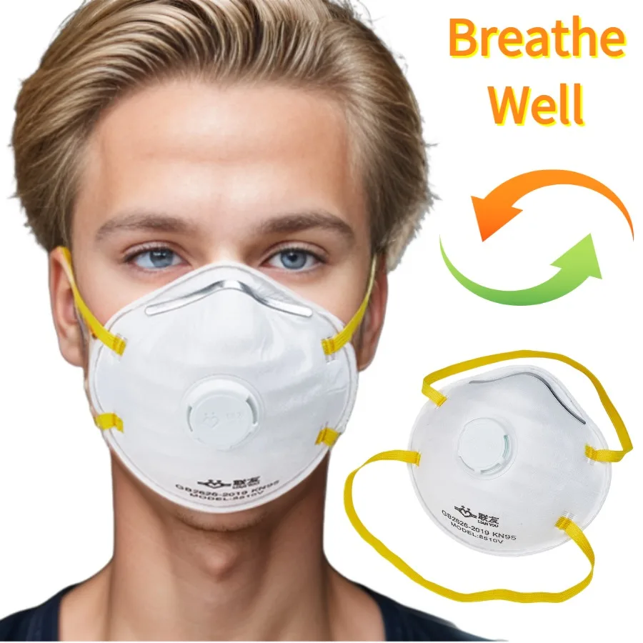 3D Dust Safety Disposable Masks with Breathing Valve Adult Men Women Headwear Mouths Cover Anti PM2.5 Respirator KN95 Face Mask