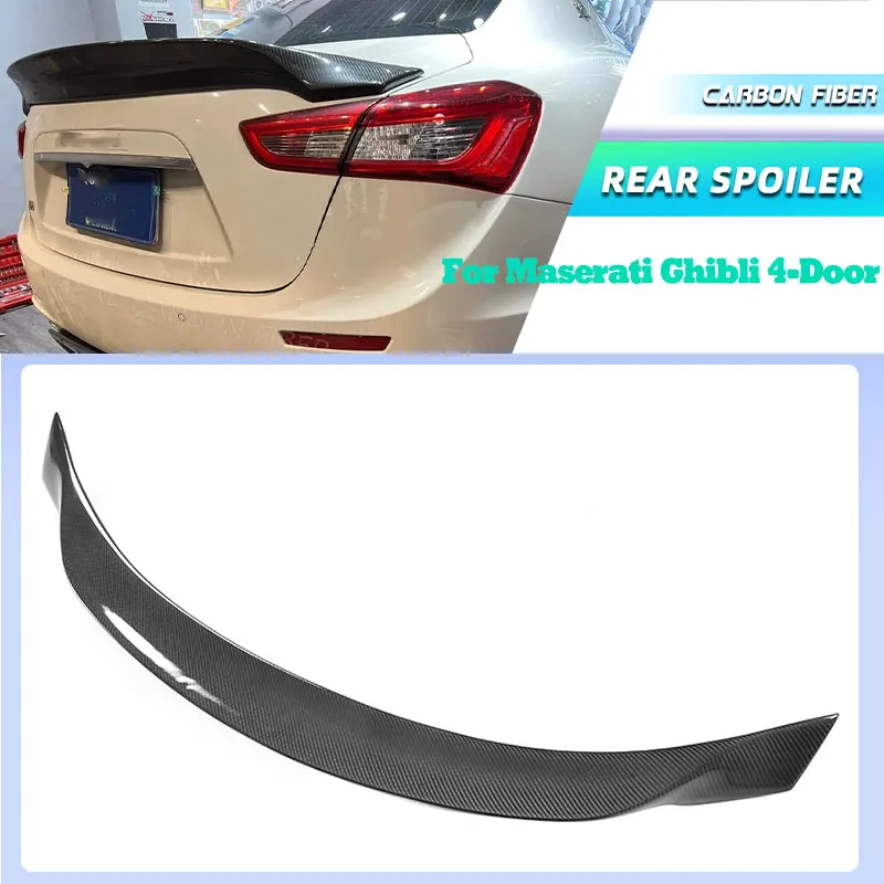 

Углеродное волокно, задний спойлер багажника автомобиля, крылья для Maserati Ghibli, 4-дверный 2014-2016, гоночный задний спойлер, багажник, крыло, комплект кузова