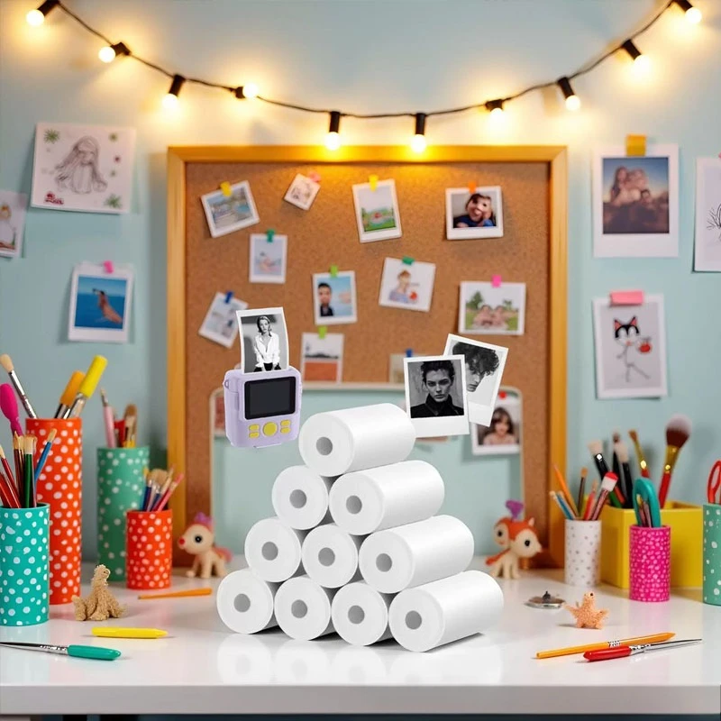 

5pcs Kids Rolling Paper Printers Supplies Thermal Paper Kids Camera Thermal Paper Thermal Camera Paper Kid Instant Photo Paper