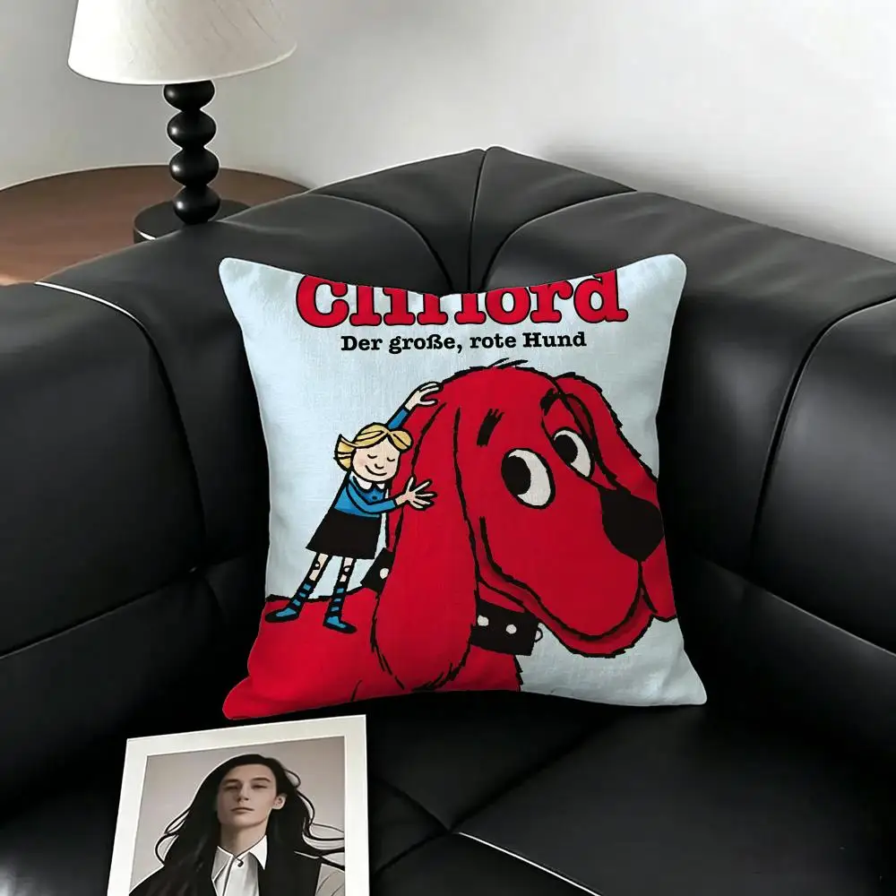 Cartoon Clifford the Big Red Dog Cushion Cover Natural Linen Pillowcase Set, All-in-One Decor for Sofa, Bedroom & Chair - view 3