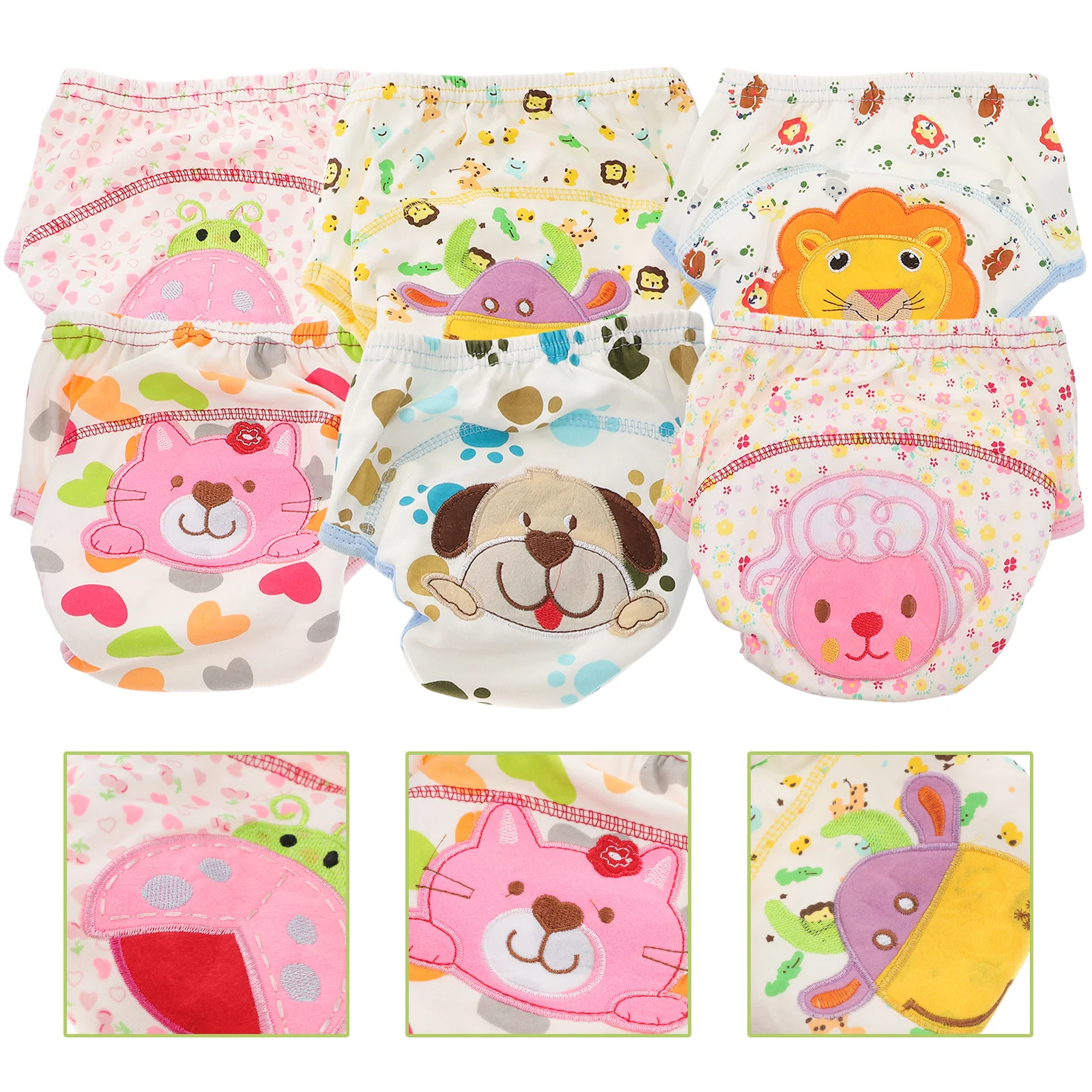 

6pcs Children'S Learning Pants Toddler Training Underwear Reusable Washable Soft Diaper Potty Baby Boys Girls Size