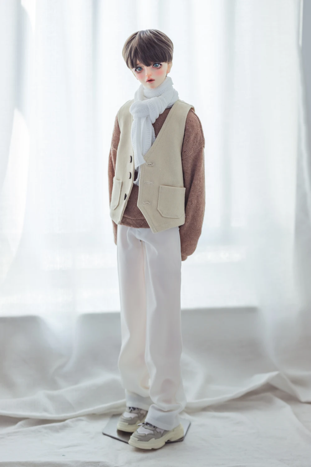 1/4 1/3 BJD Clothes Vest + Knitwear + Pants + Scarf Outfit For BJD/SD MSD SD13 POPO68 Longhun73 Uncle Doll Accessories C2130