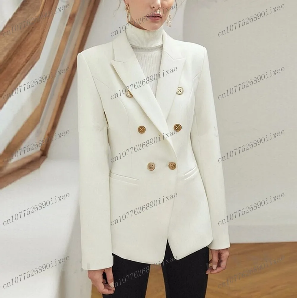 

Ivory And Black Women Suits Lady Business Office Tuxedos Mother Wedding Party Formal Ladies 2 Piece Set Jacket Pants