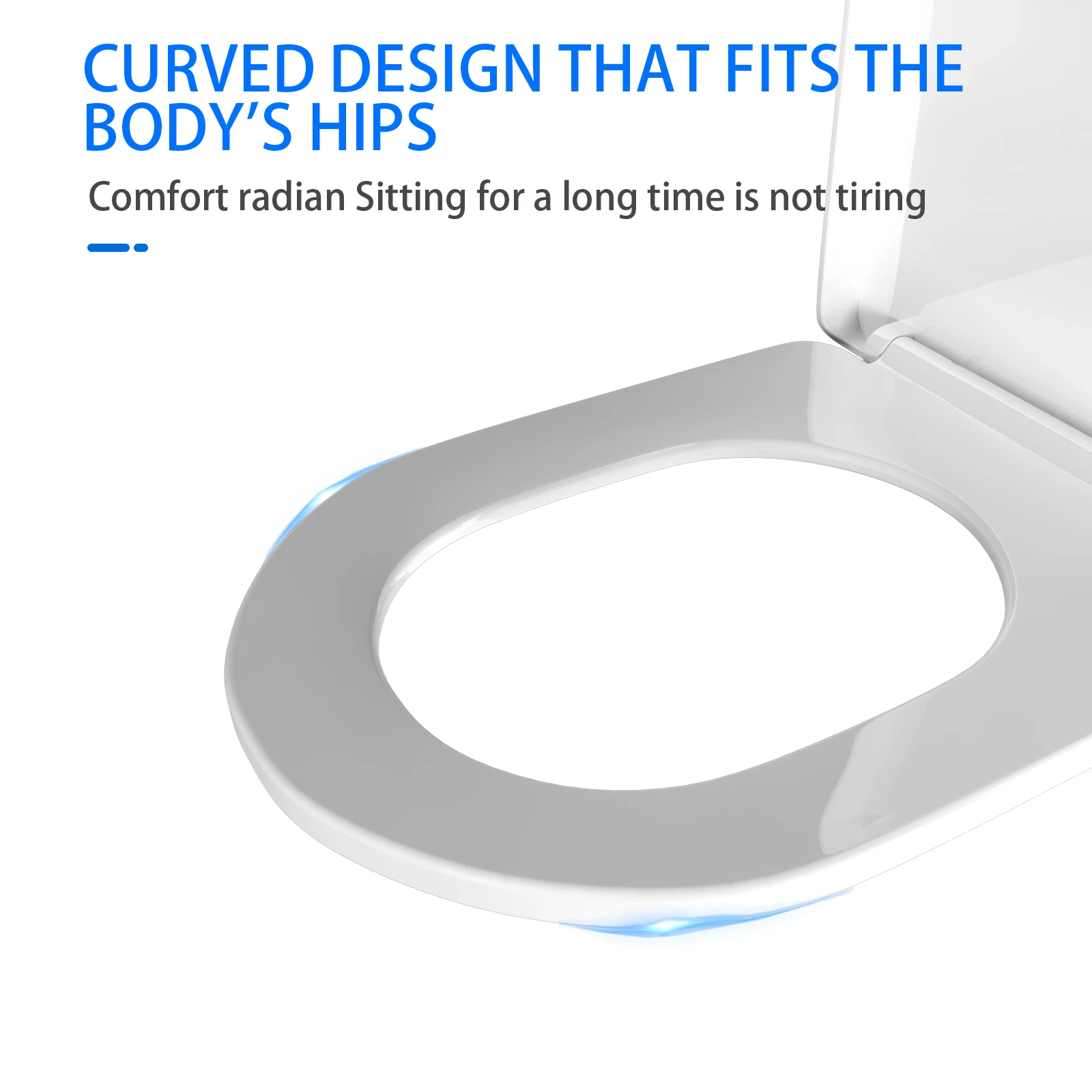 D-Shaped Toilet Seat Slow Close Quiet Lid Practical Handy Thickened Durable for Both Adults Children Safety Bathroom Accessories