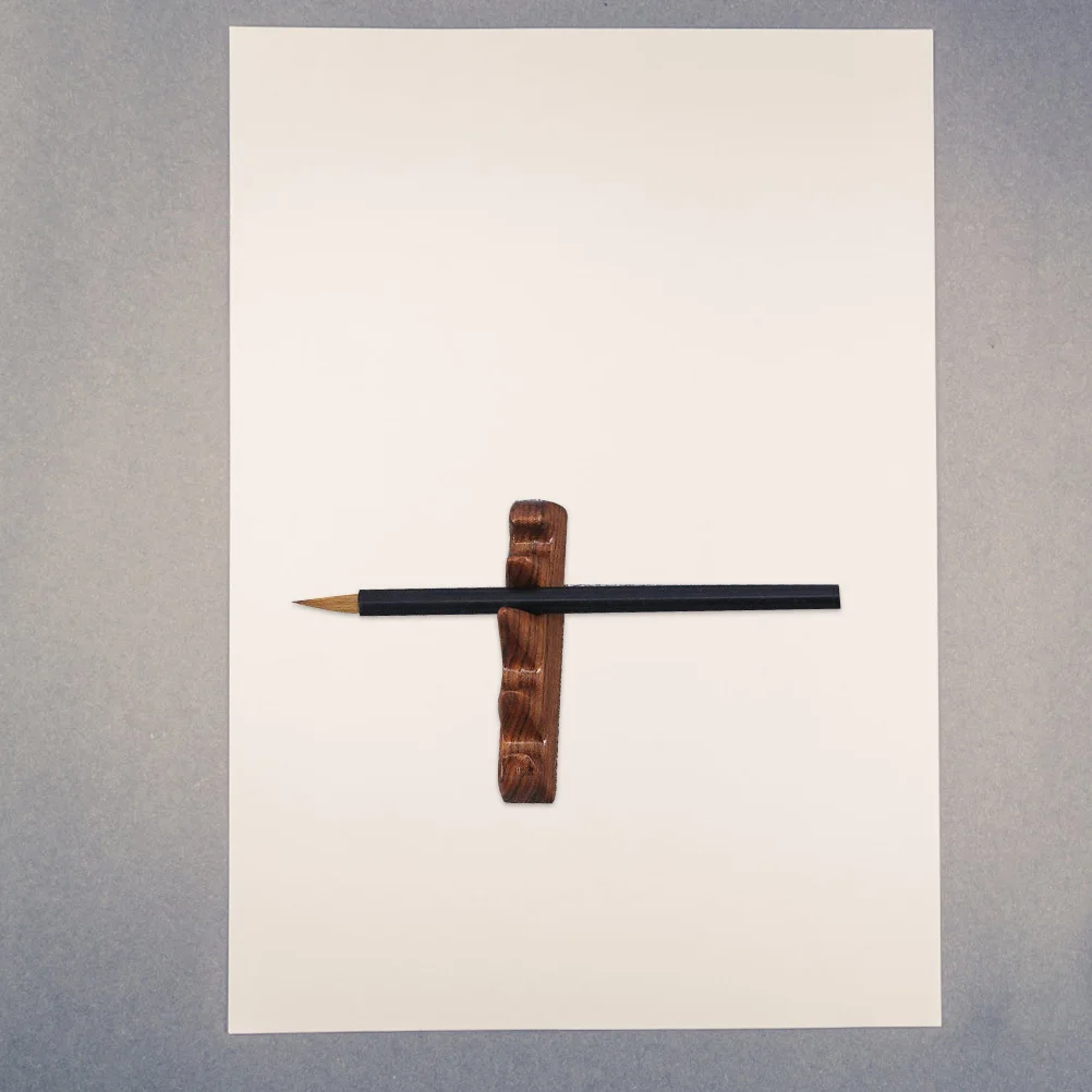 

Wooden Red Wood Chinese Brush Pen Holder Decorative Mountain Shape Calligraphy Brush Rest Desk Storage Ink Pen Stand