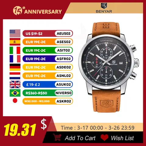 Men’s Luxury Quartz Sport Watch 2023 BENYAR