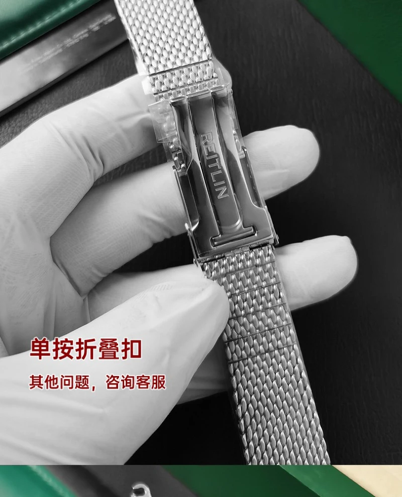 FUYIJIA, correas de reloj originales de lujo personalizadas b-reitling SUPEROCEAN HERITAGE, correa de malla de acero inoxidable de 22MM, pulsera con hebilla de seguridad