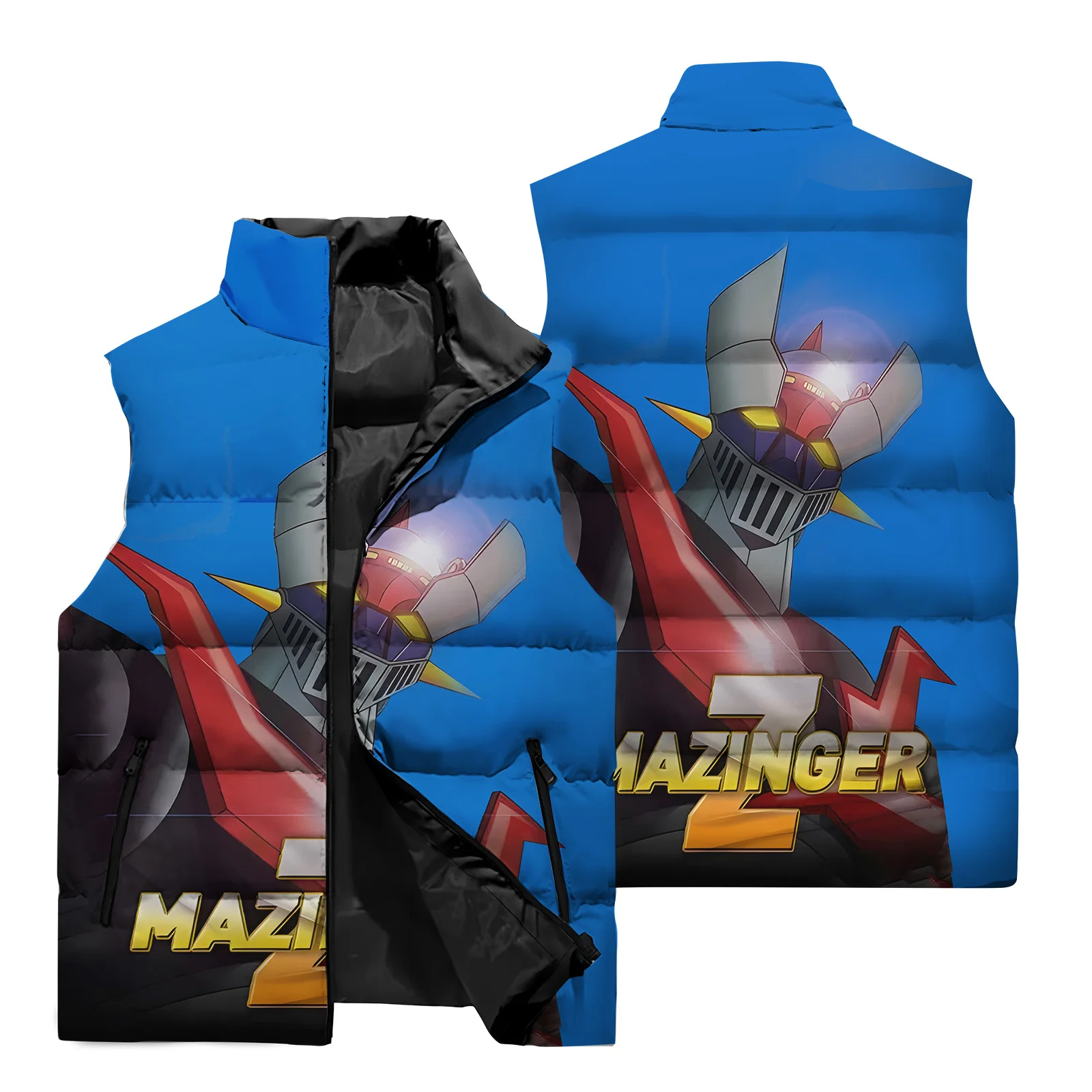 Autumn and Winter Anime New Mazinger Z Robot 3D Printing Men\'s and Women\'s Vests Street Fashion Super Large Fashion Children Y2K