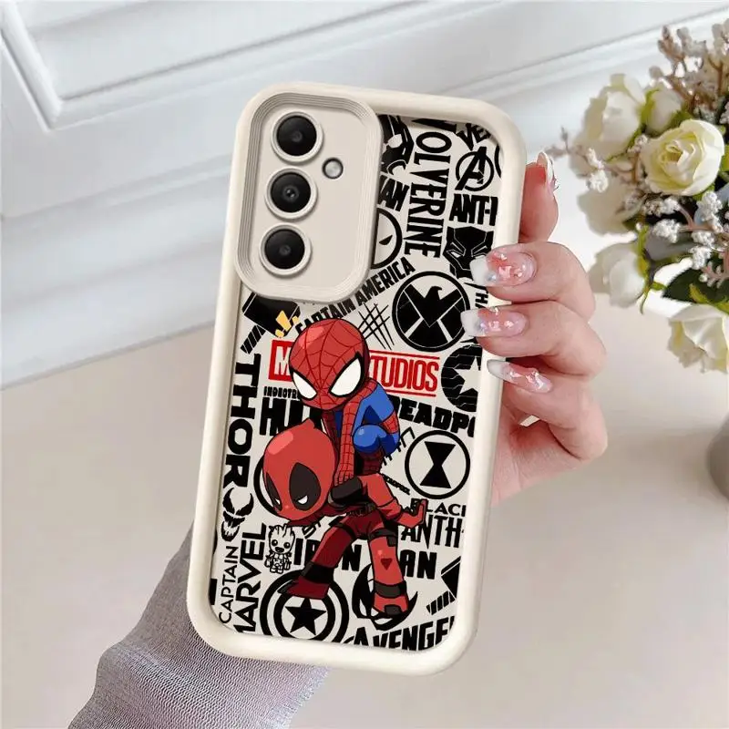 Cartoon Deadpool Wolverine 3d Edges Phone Case for Samsung Galaxy A55 A54 A53 A15 A12 A13 A14 A35 A25 A50 A05 Ladder Funda