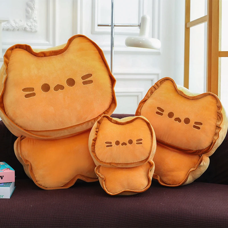 

Кавайная плюшевая игрушка, кукла с маслом и печеньем, кошка, чучело, милая наполненная кукла для детей, подарок на день рождения, Рождество, мультяшная подушка с котом для девочек