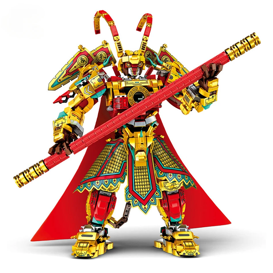 Myth 1528pcs Sun Wukong Mecha Building Blocks City Monkied Robot Super Monkey King Fighter Weapon Figures Bricks Toys Child