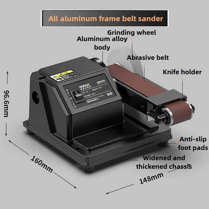 Electric Belt Sander Variable Speed Sanding Polishing Machine Multi-purpose Aluminum Alloy Knife Sharpener Grinder Power Tools