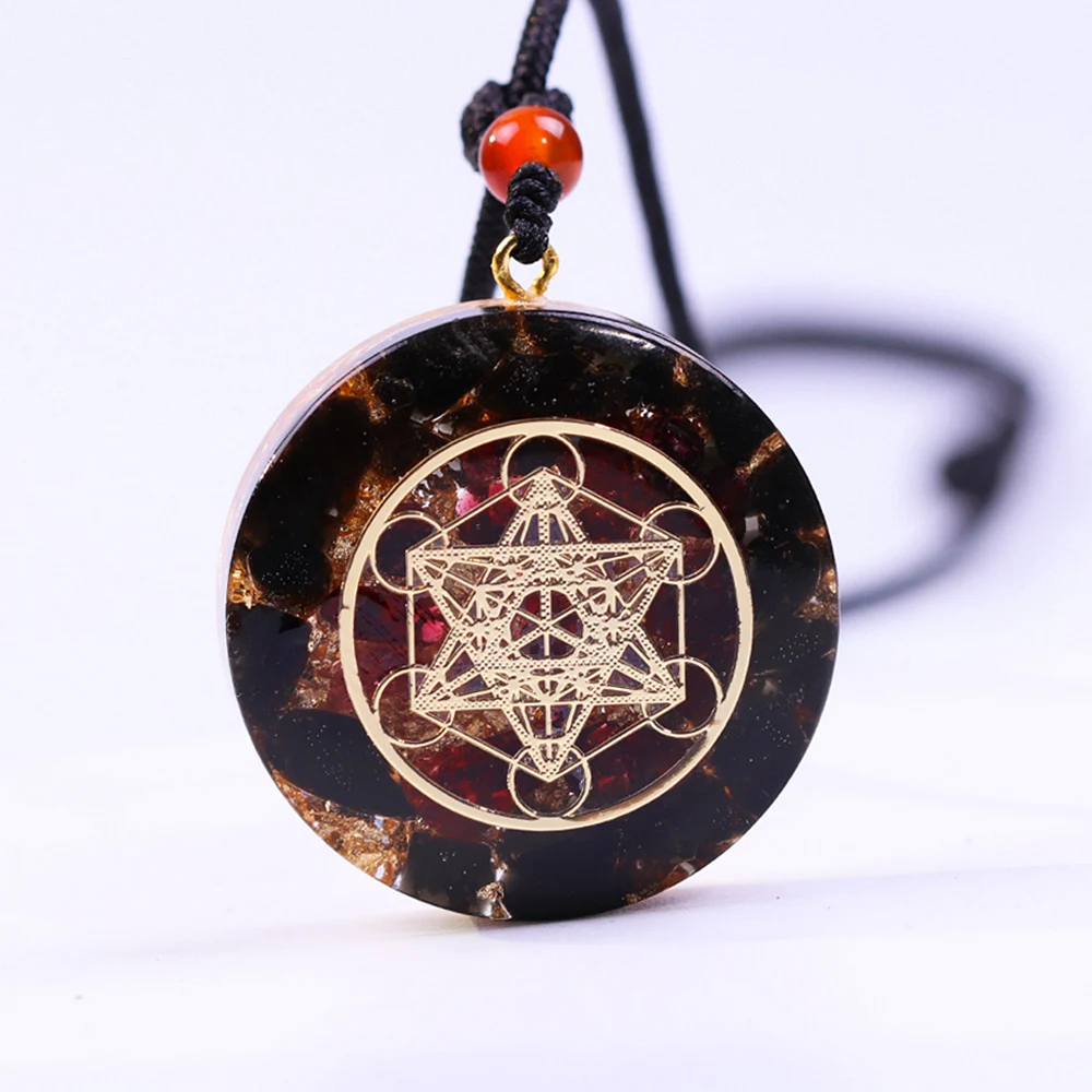 Natural Stone Orgonite Pendant Chakra Luck Energy Orgone Necklace Jewelry Healing Crystals Amulet