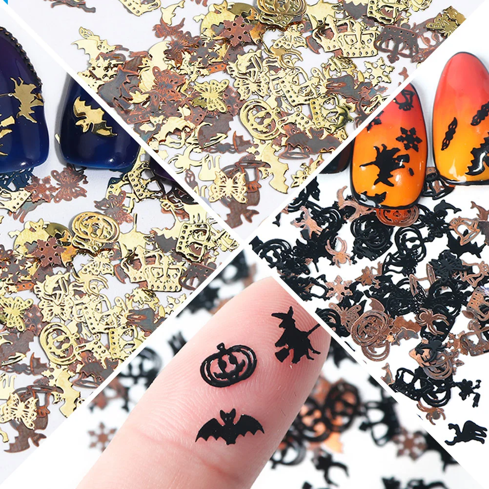 Halloween unhas adesivos, abóbora, morcego, delicado, 4pcs