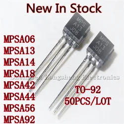 50 PCS/LOT MPSA06 MPSA13 MPSA14 MPSA18 MPSA42 MPSA44 MPSA56 MPSA92 TO-92 Darlington triode 재고