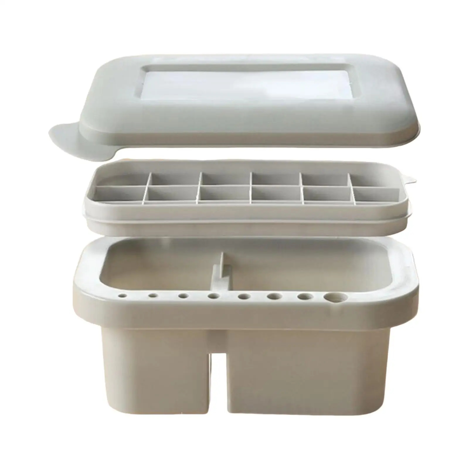 2 in 1 Paint Brush Basin with Palette, Pen Cleaning Barrel Basin, Lidded Painting Brush Washing Bucket