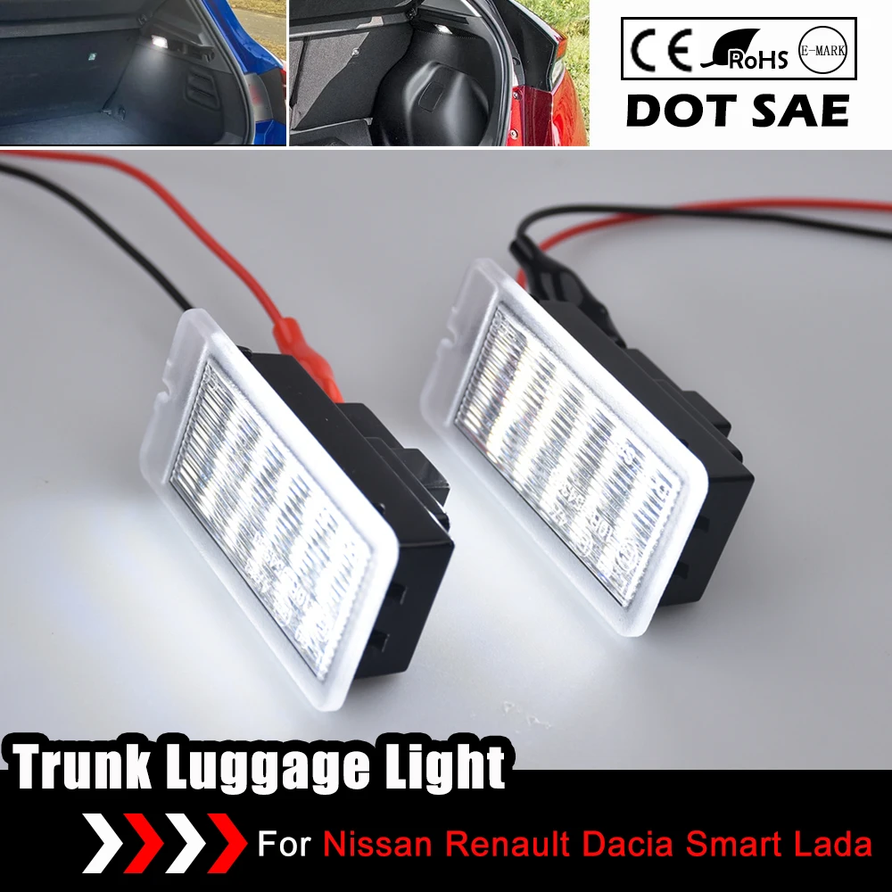 1 Pair For Renault Dacia Duster I II Sandero Logan Lodgy Smart C453 W453 Lada Vesta Xray For Nissan LED Trunk Luggage Boot Light