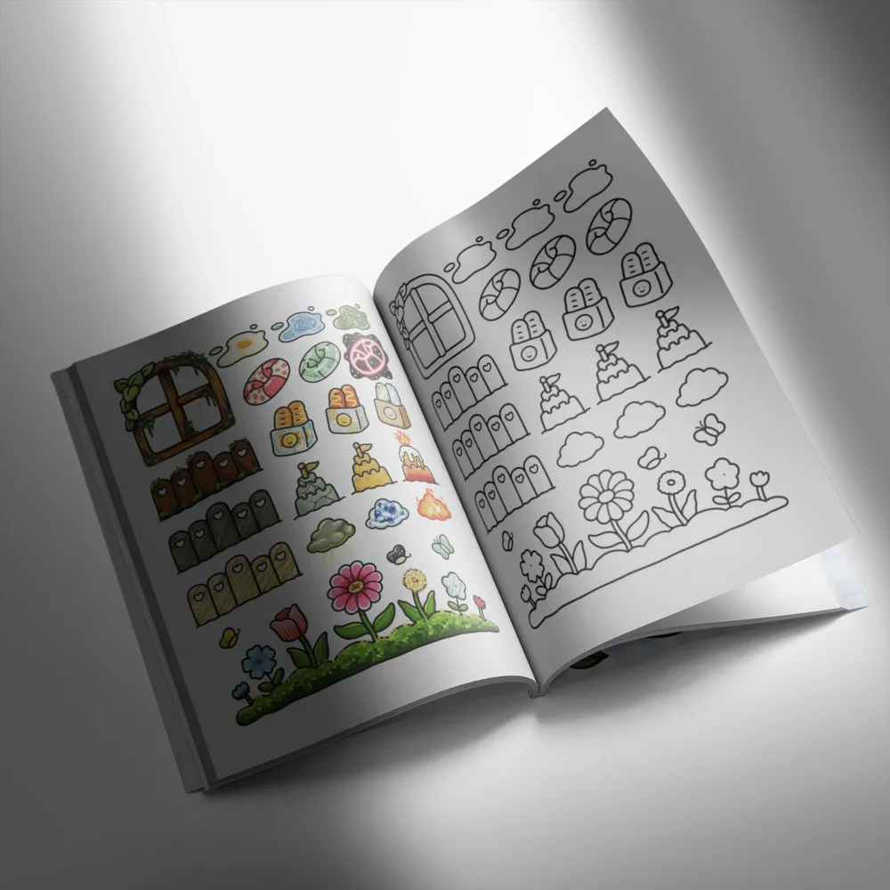 So zeichnen Sie einfache Muster: Eine detaillierte Anleitung für Schüler, wie man Cartoon-Muster zeichnet, Malbuch, Notizen. – Detail 4