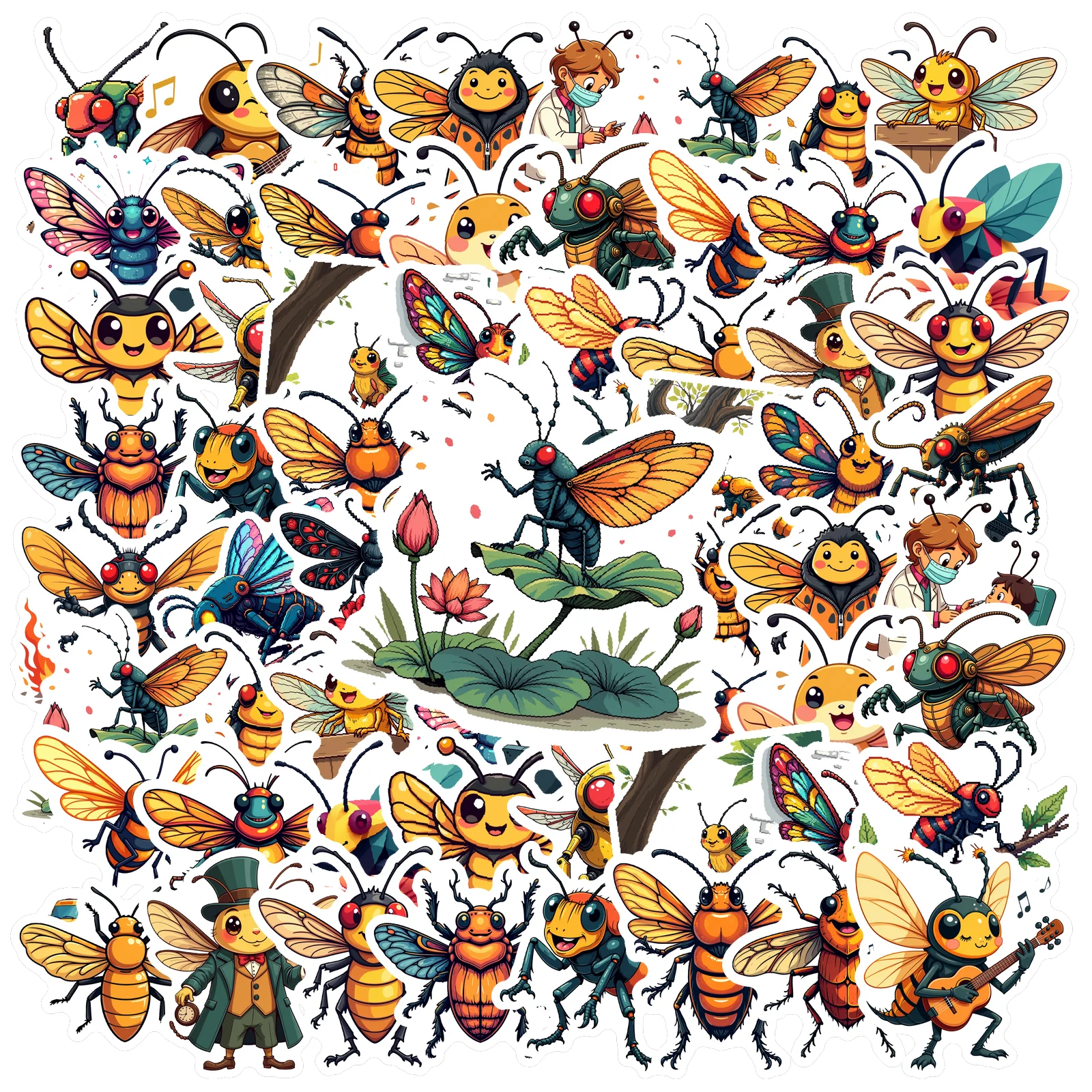 35pcs-150pcs Lively Stickers Colorful Animal Stickers Stationery Stickers For Notebook Luggage Mobile Phone Cup Guitar DIY DIY