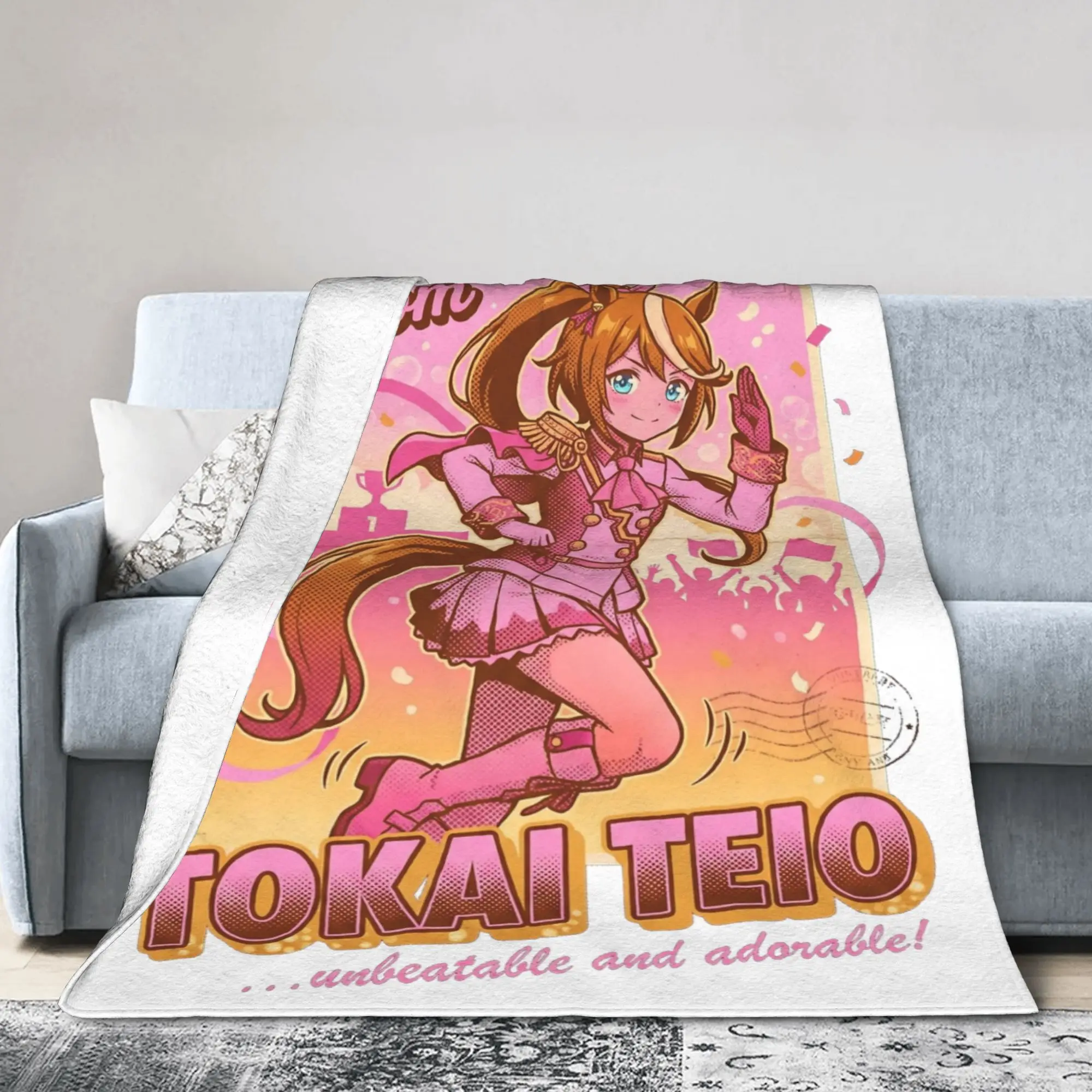 Greetings Tokai Umamusume Tracen Academy Horse Blankets Flannel Autumn Ultra-Soft Throw Blanket for Bedding Car Plush Thin Quilt