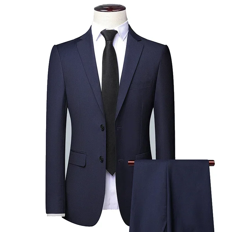 Traje de hombre Blazers para boda 3 piezas 2 conjuntos elegante chaleco de negocios de lujo pantalones abrigos 2024 chaquetas formales coreanas