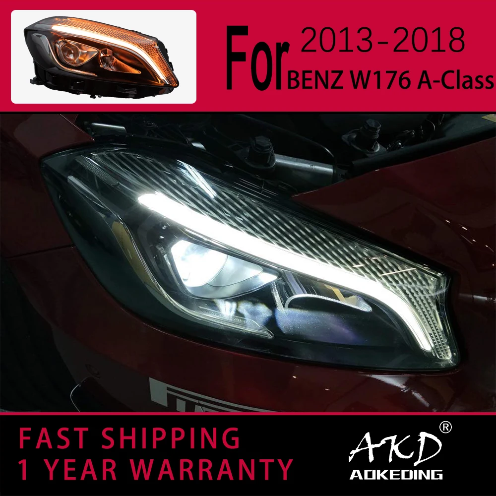 Car Lights for BENZ W176 LED Headlight 2013-2018 A45 A180 A200 Head Lamp Drl Projector Lens Automotive