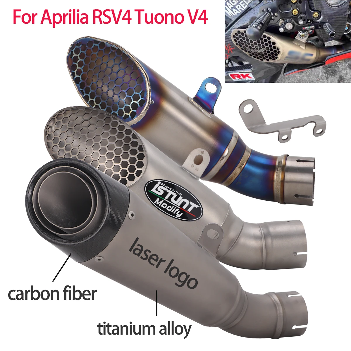 Motorrad-Auspuffrohr für Aprilia RSV4 Tuono V4 Slip-On-Schalldämpfer Auspuff-Schalldämpfer RSV4 Auspuff-Verbindungsrohr