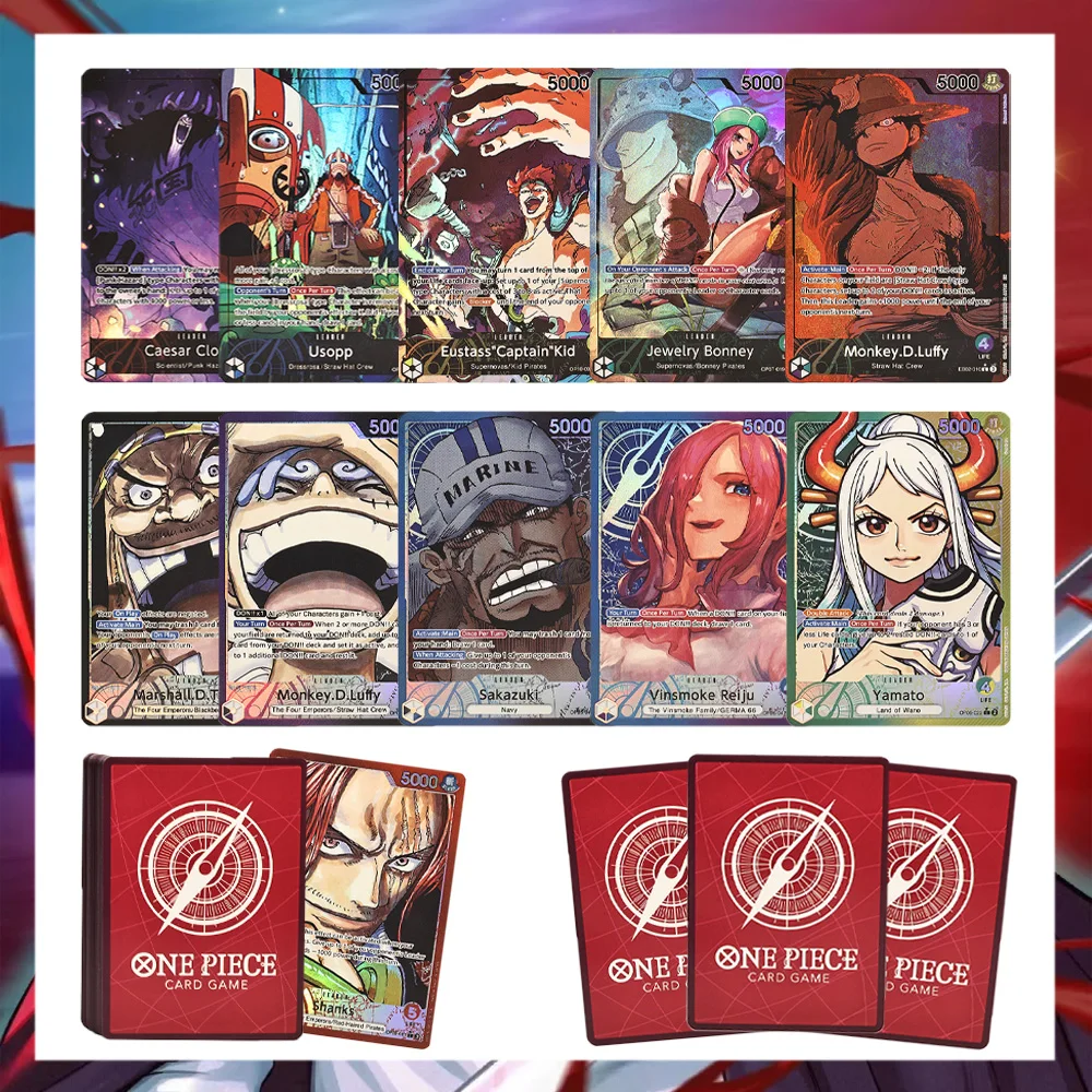 One Piece OPCG Anime Card English Version Shanks Bonney Luffy Sakazuki Yamato Proxy Cards Collection Game Cards