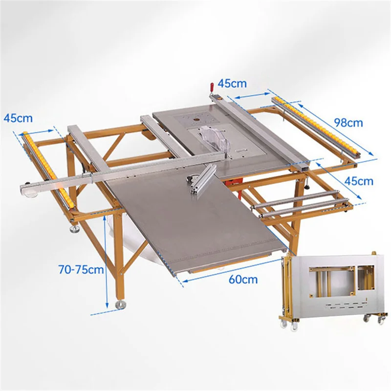 Imagem -04 - Woodworking Push Table Saw Dust- Saw Conjunto Completo de Precisão Multi-função Dobrável Push Saw Table Sy80