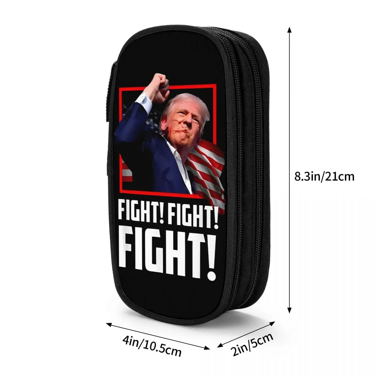 Estuche grande para lápices de doble capa, bolsa de maquillaje, regalo increíble, Trump Merch 2024, Presidente Trump Shot, papelería para niñas