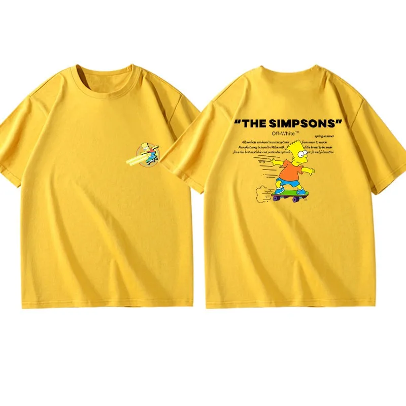 Disney The Simpsons family T Shirt Teen 2024 Summer Funny Boy Girl Tops Tee Clothes Harajuku Short Sleeve Oversized Shirts