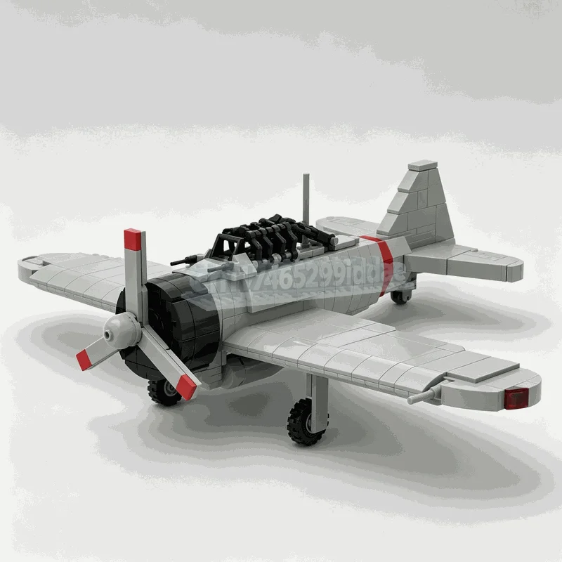 511PCS Vintage Propeller Fighter Aircraft Building Blocks Aviation Model DIY Assembly Set Creative Flight Display Birthday Gift