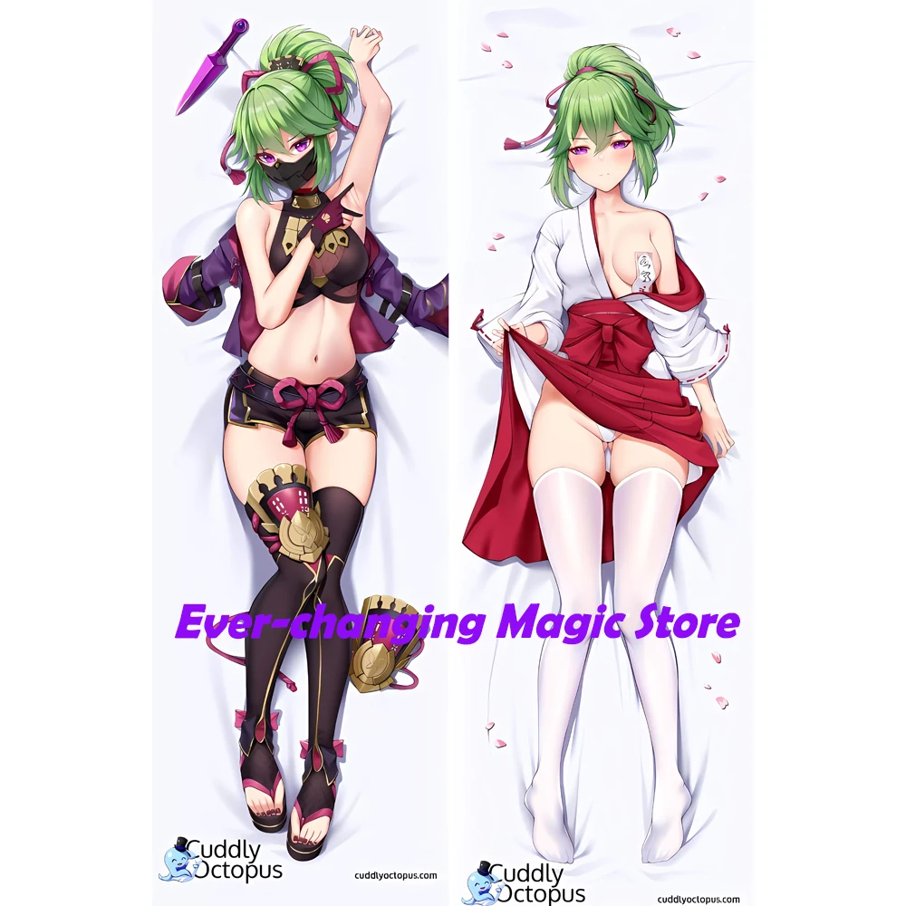 Anime Game Genshin Impact Kuki Shinobu Dakimakura Hing Full Body Pillow Cover Case 3D Pillowcases