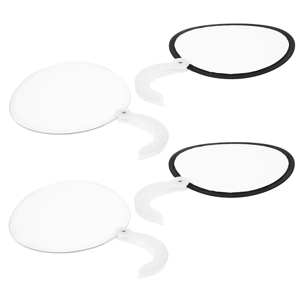 4Pcs Small Round Folding Fan Handheld Compact Lightweight Circular Fan for Performance Dance Photo Shoot Artistic Portraits