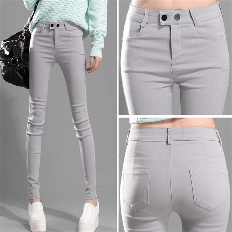 Women Ankle-length Pencil Pant New Korean Casual High Waist Slim Pantalones Casual Spring Fall Leggings Trousers Stretch Spodnie