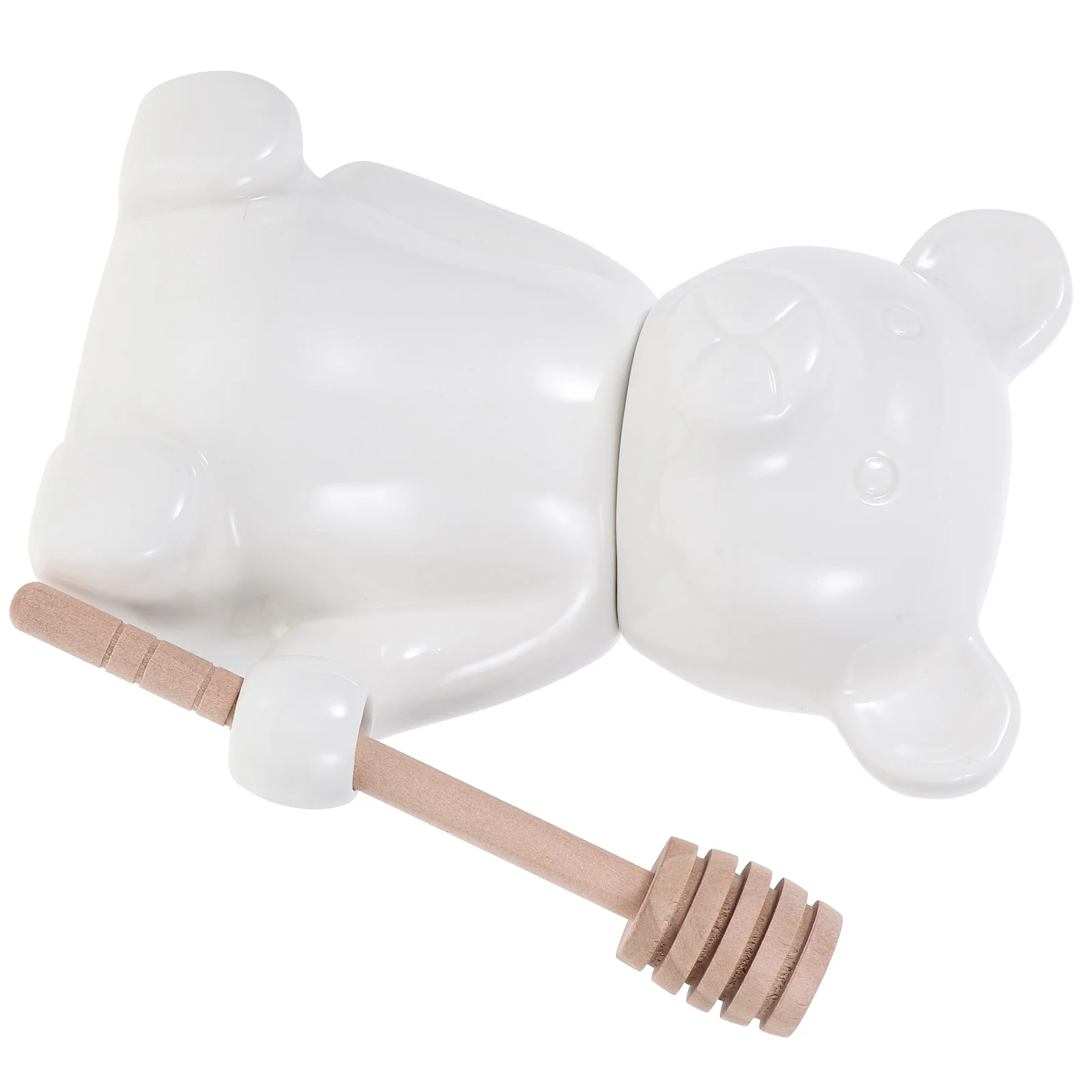 

1 Set Bear Shape Ceramic With Dipper Dispenser Syrup Container Kitchen Storage Pot Sealed Honey Container Food Storage Jar Drip