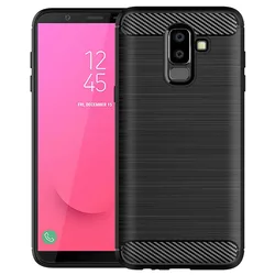 Shockproof Phone Cover for Samsung Galaxy J8 2018 Soft TPU Carbon Fiber Case For Galaxy On8 2018 Silicone Case Coque Fundas