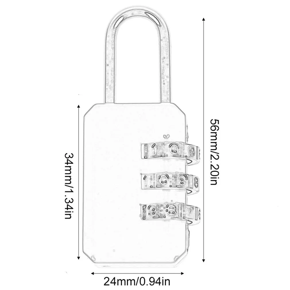 3 Digit Code Combination Padlock For Luggage Combination Number Lock Padlock For Zipper Bag Suitcase Drawer Durable Locks