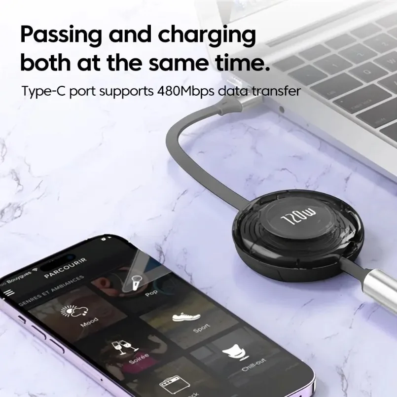 120W 3 in 1 USB Cable Micro USB Type C 6A Mobile Cellphone Charging For iPhone Samsung Xiaomi Phone Charger Data Cord Wire image 6