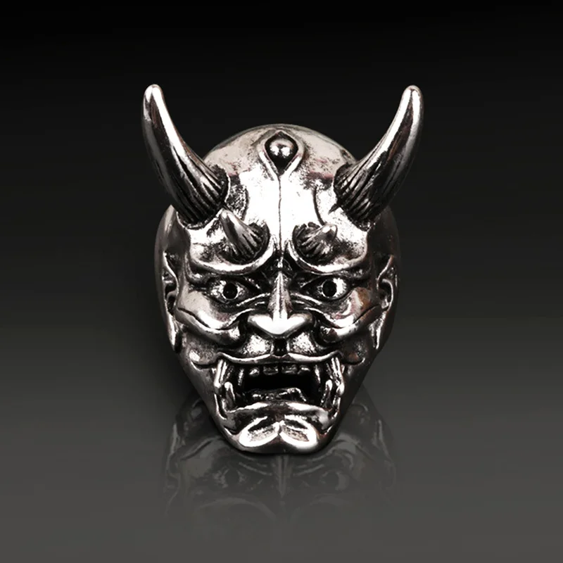 Anello con maschera teschio gotico Prajna giapponese Ghost Hip Hop Rock Punk gioielli regalo per uomo donna anelli alla moda ridimensionabili