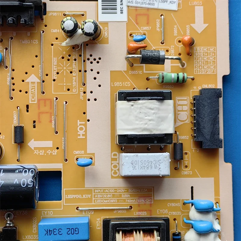 Placa de alimentação Ser adequado para TV LCD, BN44-00868A, L55PF _ KDY, UN49K5100AF, UN49K5300AG, UE49K5102AK, UE49K5179SS, UE49K5100AK, TV