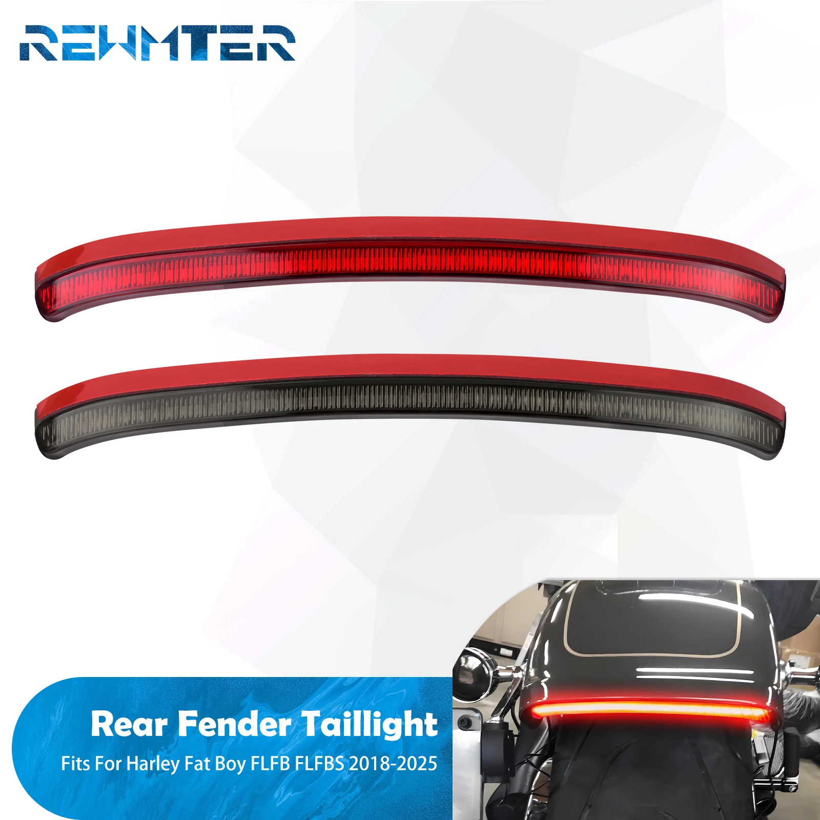 

Motorcycle LED Lights Rear Fender Tail Light Turn Signal Indicator Running Lamp For Harley Softail Fatboy FLFB FLFBS 2018-2025