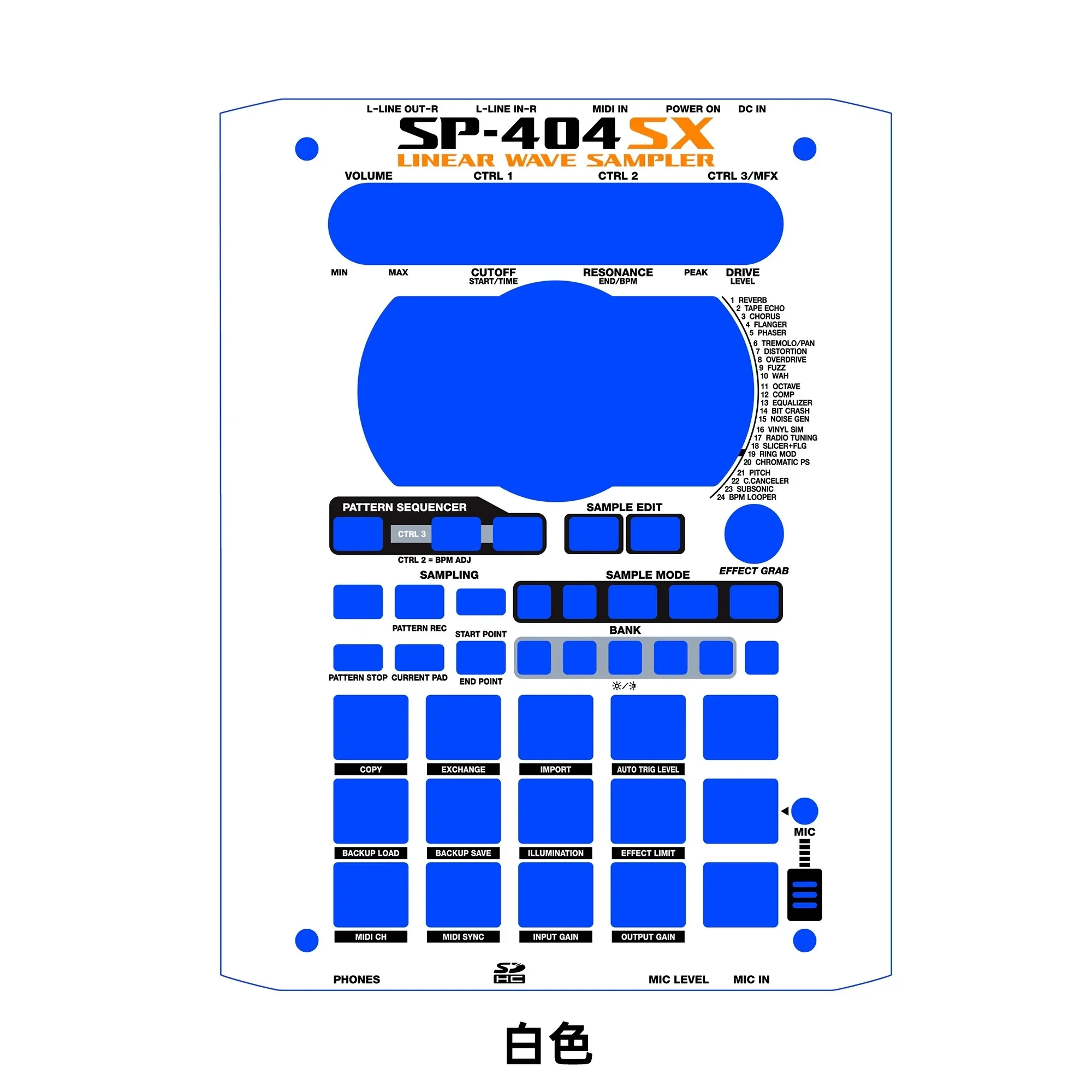 Roland Sp-404SX Sampler, Roland Colorful Sticker(Self Adhesive Film, Not A Device)