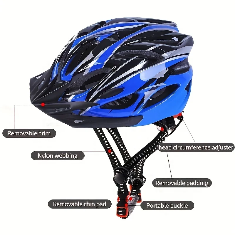 1pc Lightweight and Durable Adult Bike Helmet for Outdoor Sports and Riding - Unisex Design for Men and Women