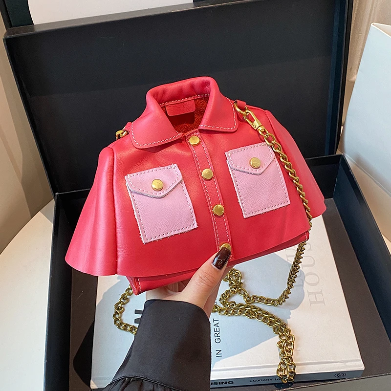 

2025 Fashion New Clothes Shape PU Square Shoulder Bags Personality Exquisite Stylish Design Creative Crossbody Bags for Women