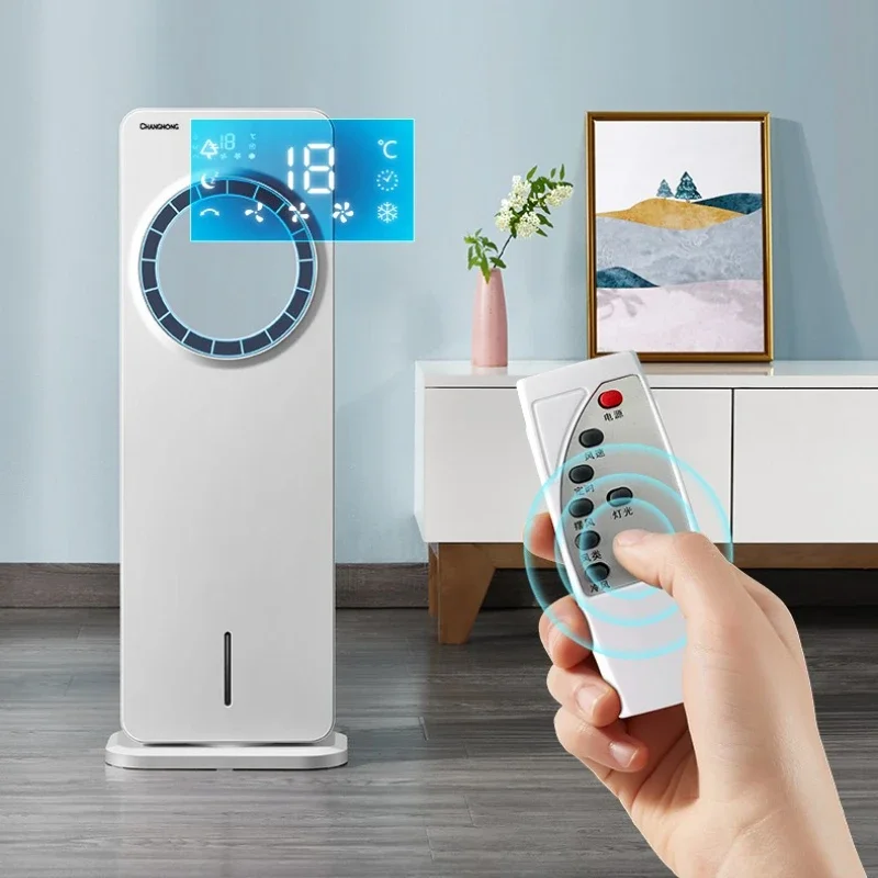 Air Conditioning Fan Cooler Remote Control Air-conditioner Fan for Home Use Humidified Water Cooled Bladeless Fans