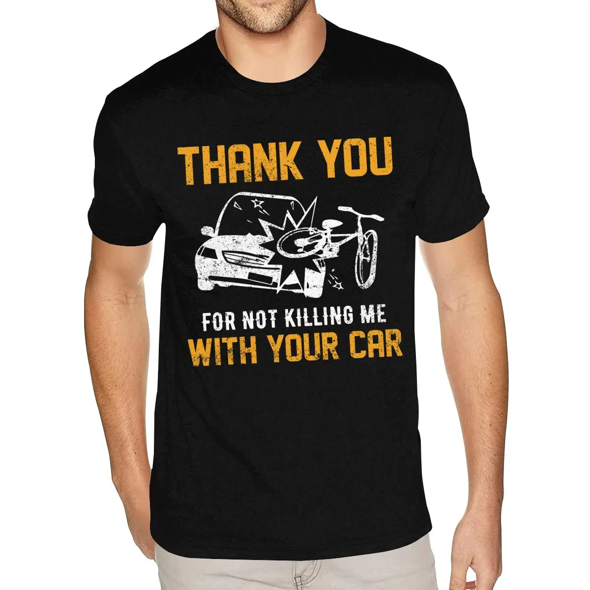 

Забавная футболка «Спасибо за не убиваю меня с помощью автомобиля Love», мужская рубашка с коротким рукавом, мягкая хлопковая черная футболка с круглым вырезом