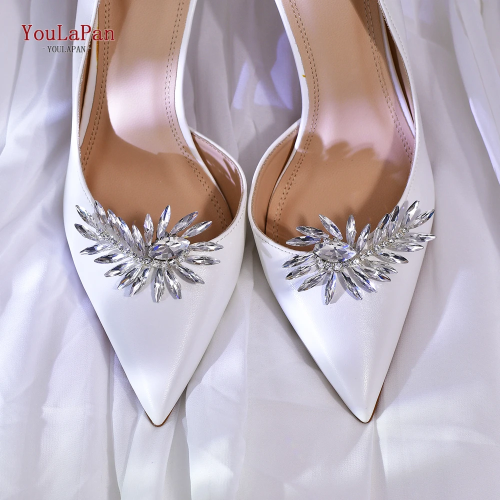 YouLaPan Bride Shoe Rhinestone Decorations Clip Wedding Metal Clamp Accessories High Heel Charm Buckle Removable Shoe Clip HX57